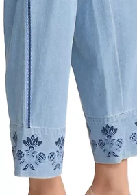 Petite Pull On Tie Waist Pants