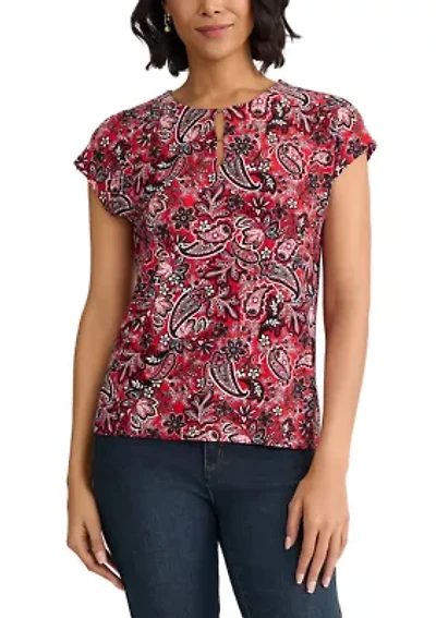 Women's Extended Shoulder Double Trim Top