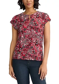 Women's Extended Shoulder Double Trim Top