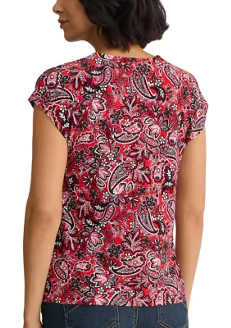 Women's Extended Shoulder Double Trim Top