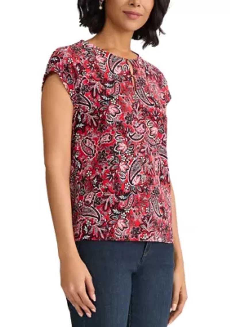Women's Extended Shoulder Double Trim Top
