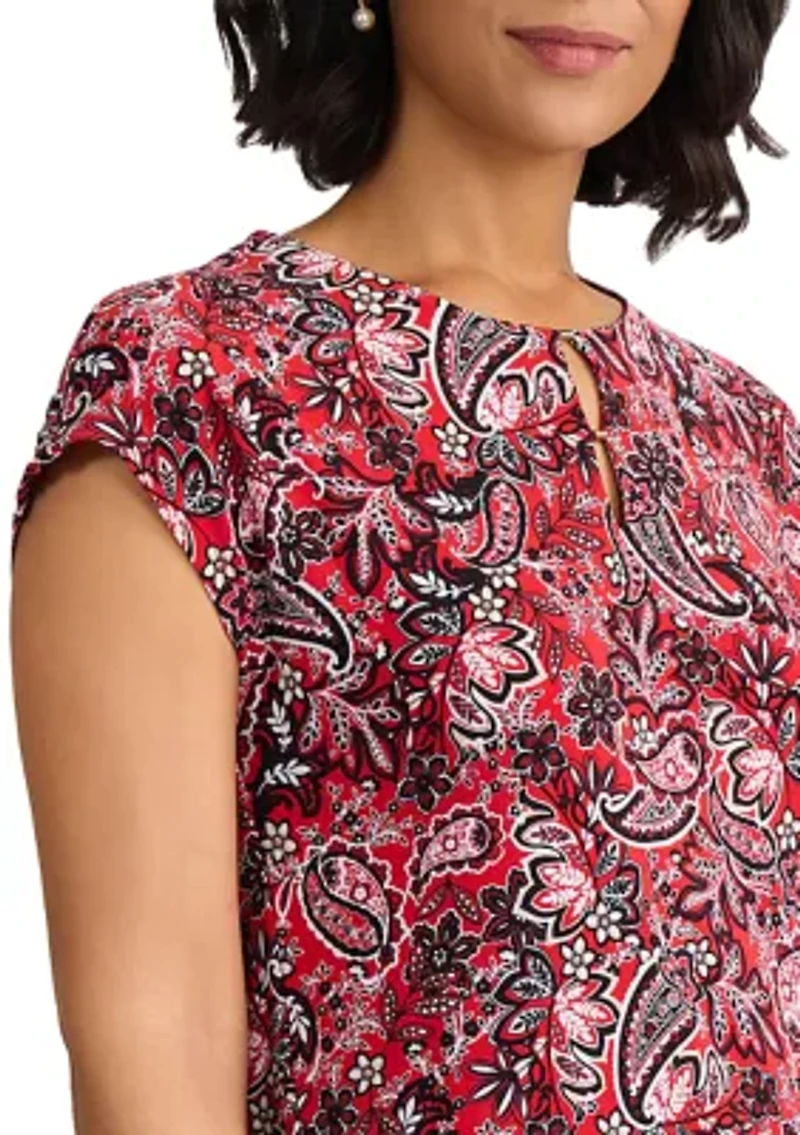 Women's Extended Shoulder Double Trim Top