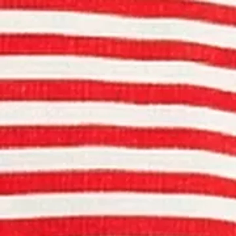 Women's Dolman Short Sleeve Striped Side Tie Pique Shirt