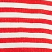 Women's Dolman Short Sleeve Striped Side Tie Pique Shirt