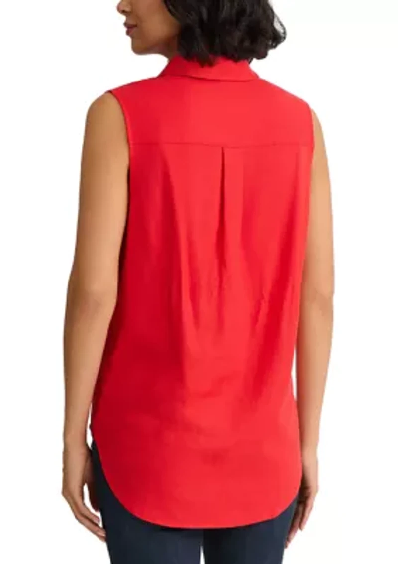 Women's Notch Collar Button Front Shirt