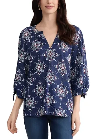 Women's Raglan Tie Sleeve Blouse