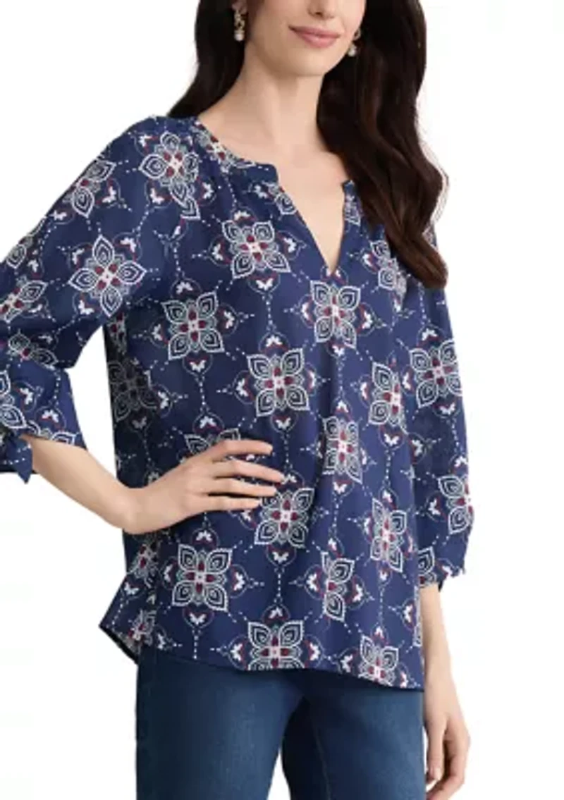 Women's Raglan Tie Sleeve Blouse