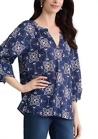 Women's Raglan Tie Sleeve Blouse