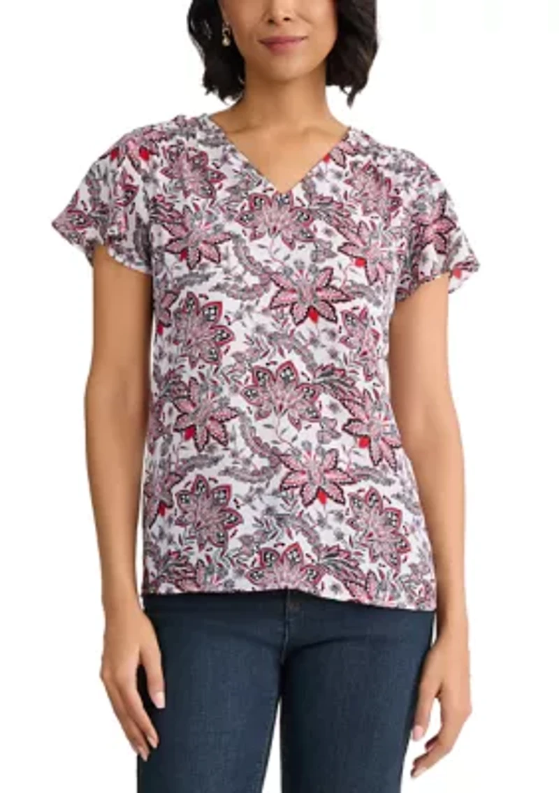 Women's Flutter Sleeve Blouse