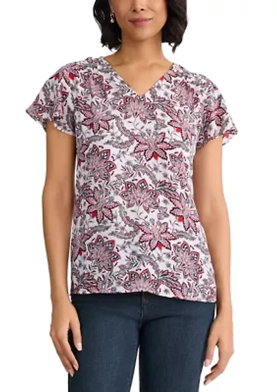 Women's Flutter Sleeve Blouse