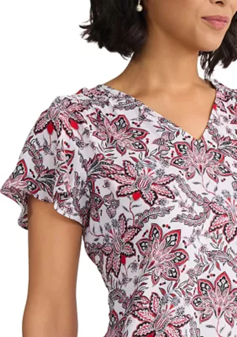 Women's Flutter Sleeve Blouse