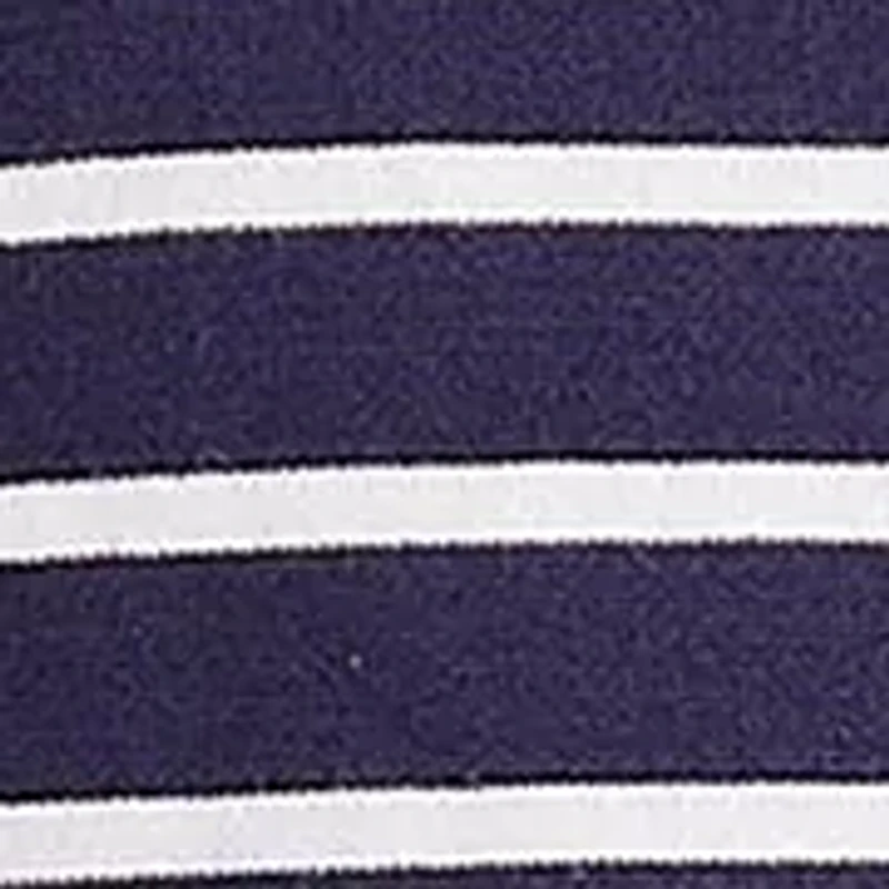Petite Short Sleeve Striped Polo Sweater