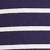 Petite Short Sleeve Striped Polo Sweater