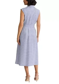 Petite Pleated Shirt Midi Dress