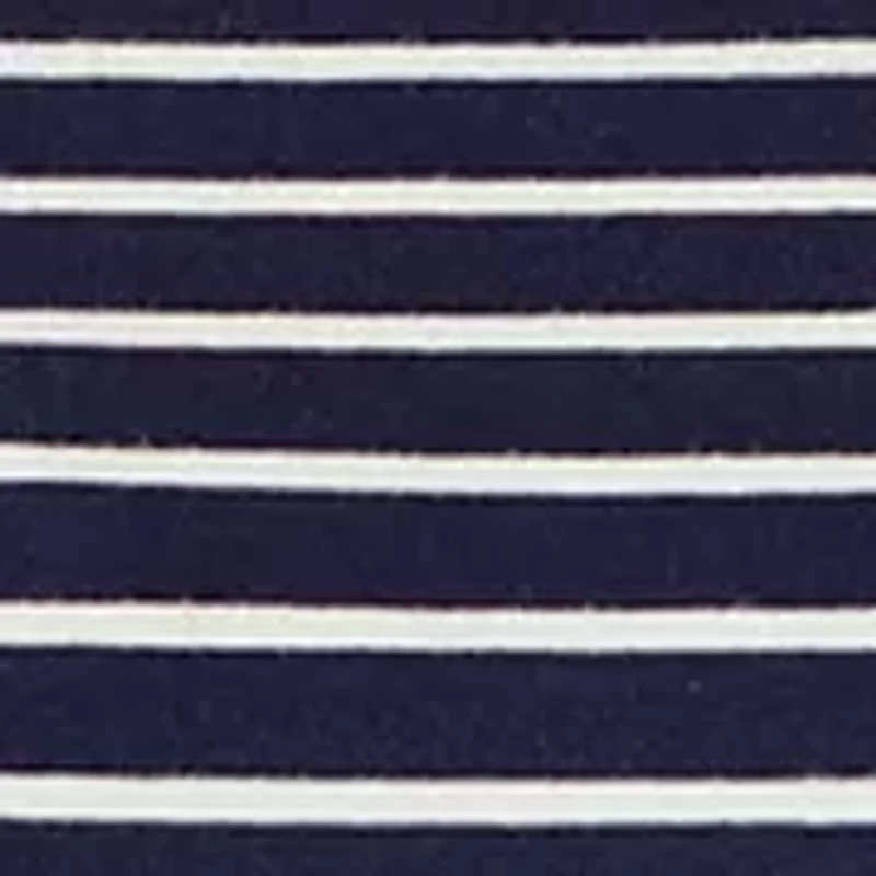 Women's Short Sleeve Striped Shirt with Laced Shoulder Detail