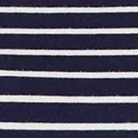 Women's Short Sleeve Striped Shirt with Laced Shoulder Detail