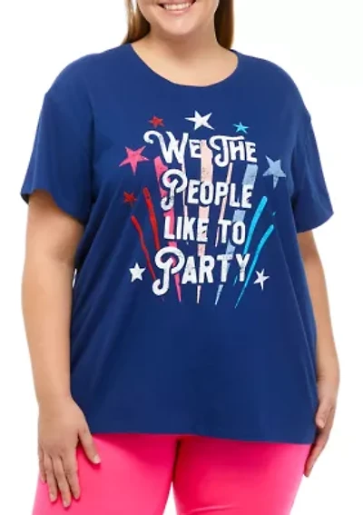 Plus Short Sleeve Oversized Graphic T-Shirt