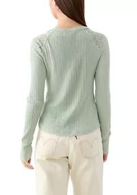 Women's Cloud Lace Mix Henley Shirt