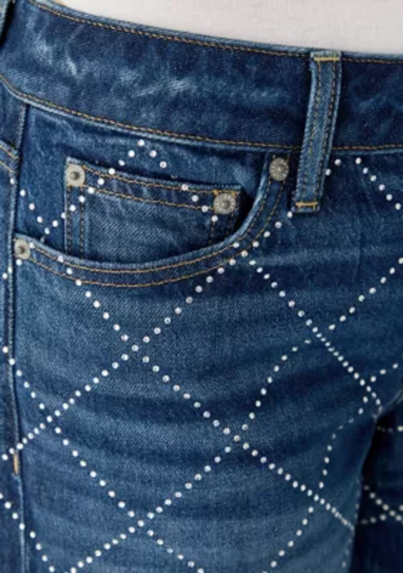 Rhinestone Baggy Jeans