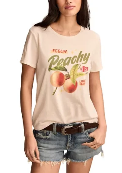 Feeling Peachy Classic Crew Neck Graphic T-Shirt