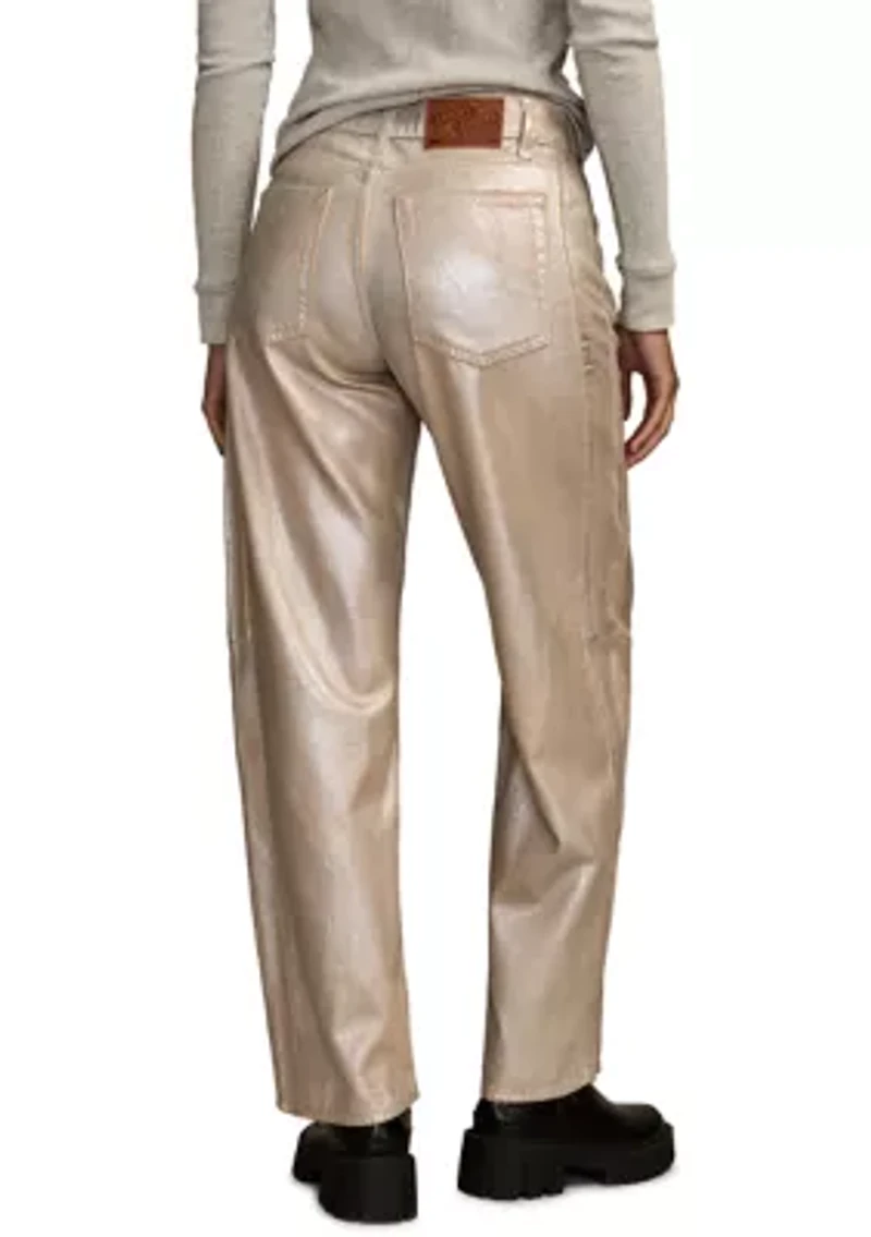 Metallic Barrel Jeans