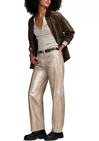 Metallic Barrel Jeans