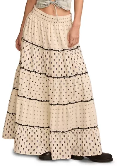 Textured Patchwork Maxi Skirt