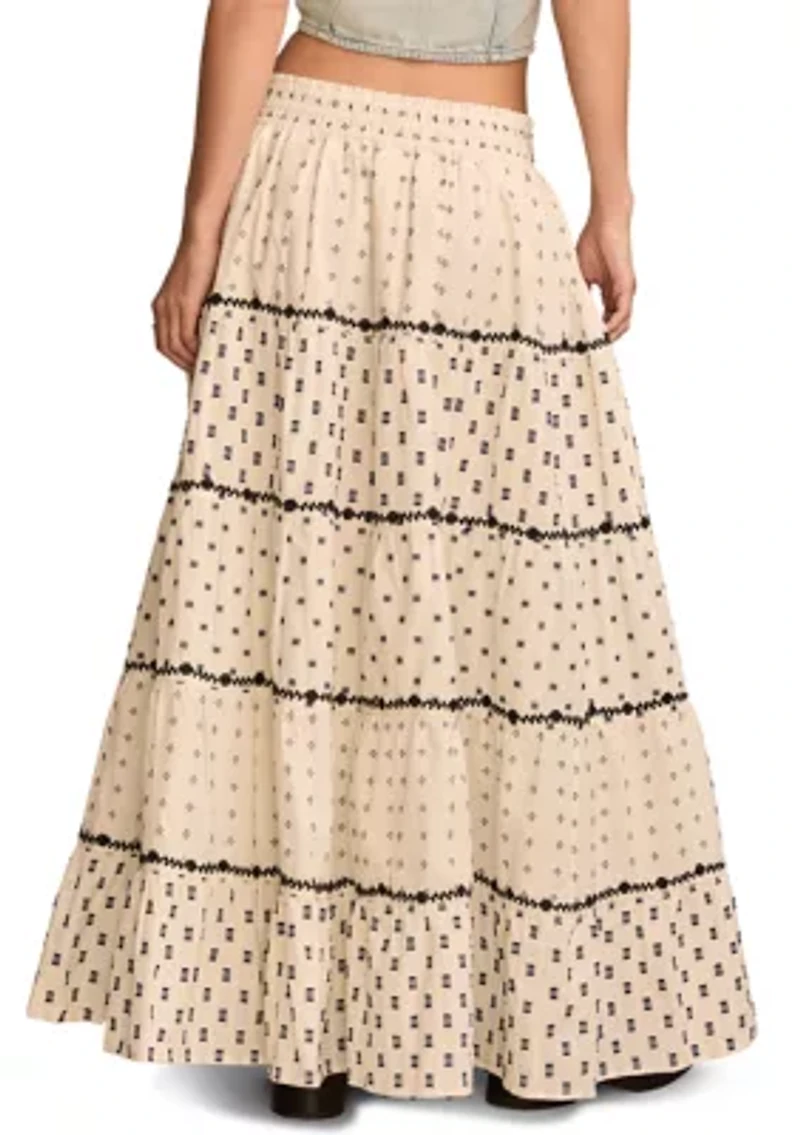 Textured Patchwork Maxi Skirt