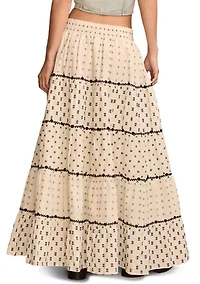 Textured Patchwork Maxi Skirt