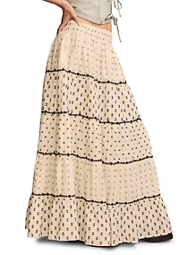 Textured Patchwork Maxi Skirt