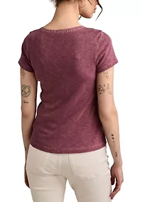 Women's Cutwork Henley T-Shirt