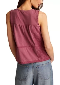 Women's Embroidered Yoke Tank Top