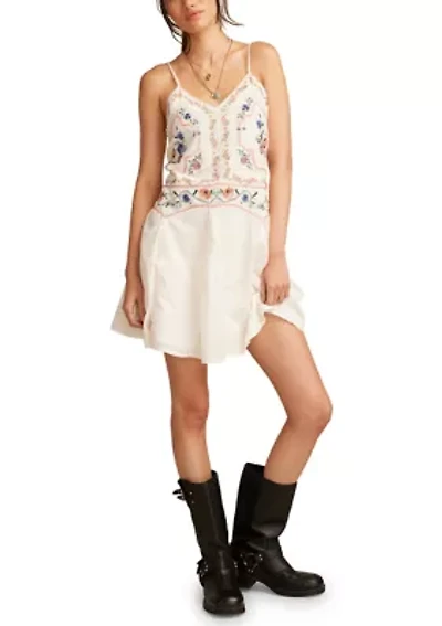 Women's Embroidered Strappy Mini Dress