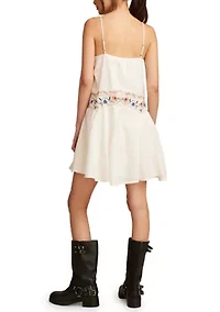 Women's Embroidered Strappy Mini Dress