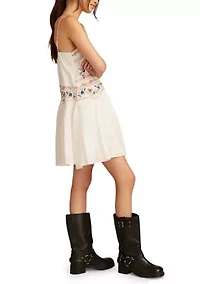 Women's Embroidered Strappy Mini Dress
