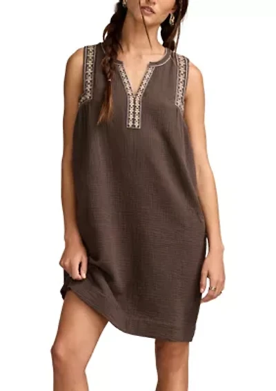 Women's Embroidered Shift Mini Dress