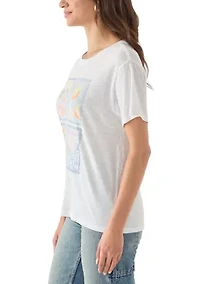 Women's Destination Stamps Boyfriend Graphic T-Shirt