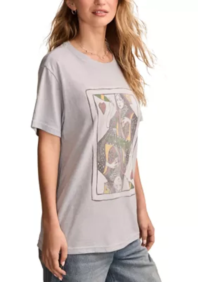 Women's Drinking Queen Graphic Boyfriend T-Shirt
