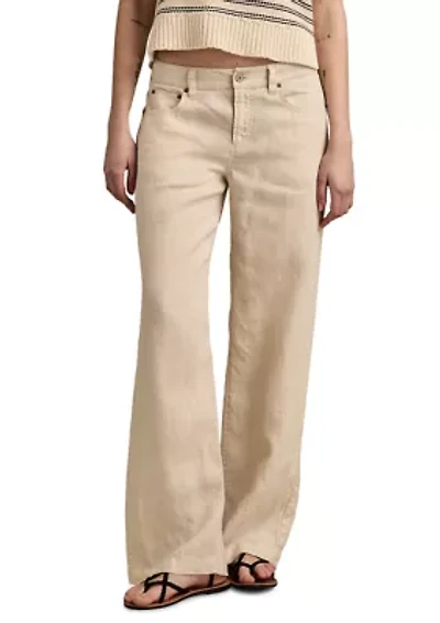 Women's Baggy Wide Leg Linen Like Pants