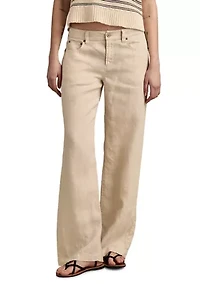 Women's Baggy Wide Leg Linen Like Pants