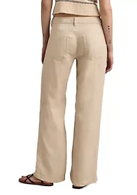 Women's Baggy Wide Leg Linen Like Pants