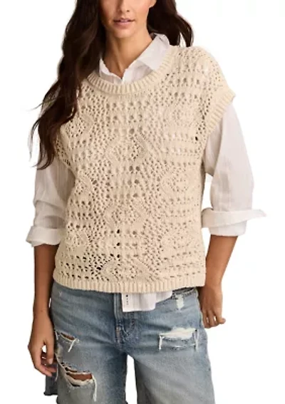 Women's Crochet Knit Sweater Vest