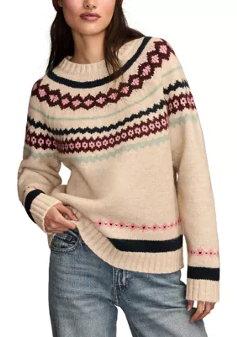 Women's Long Sleeve Fair Isle Sweater