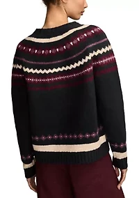 Women's Long Sleeve Fair Isle Sweater