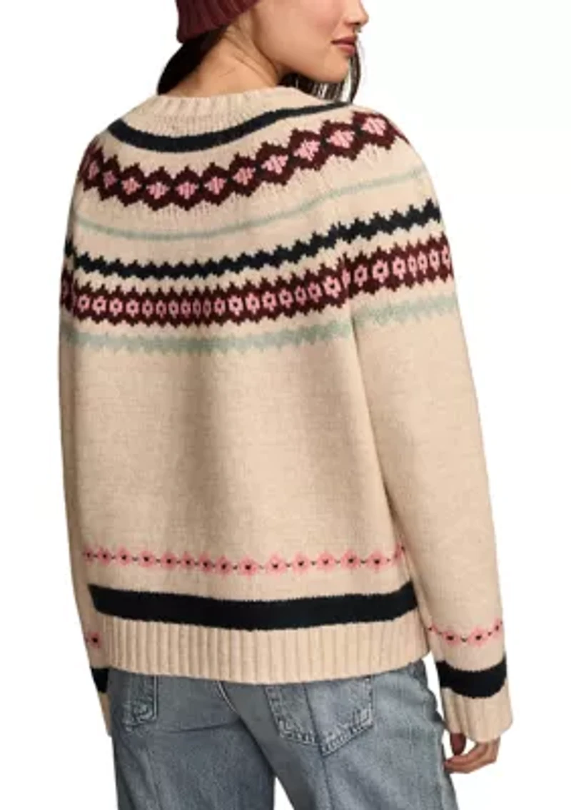 Women's Long Sleeve Fair Isle Sweater
