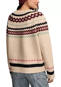 Women's Long Sleeve Fair Isle Sweater