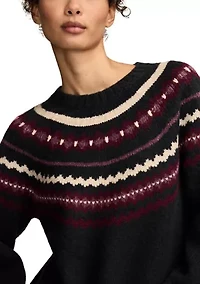Women's Long Sleeve Fair Isle Sweater