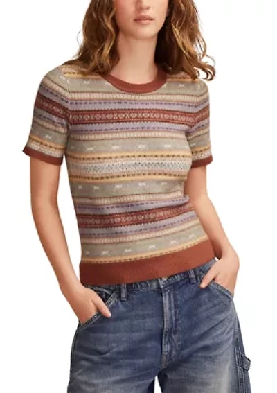 Women's Short Sleeve Fair Isle Sweater