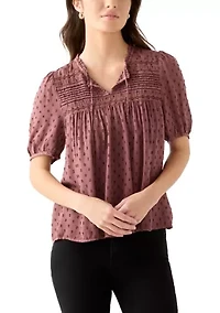 Women's Short Sleeve Clipdot Blouse