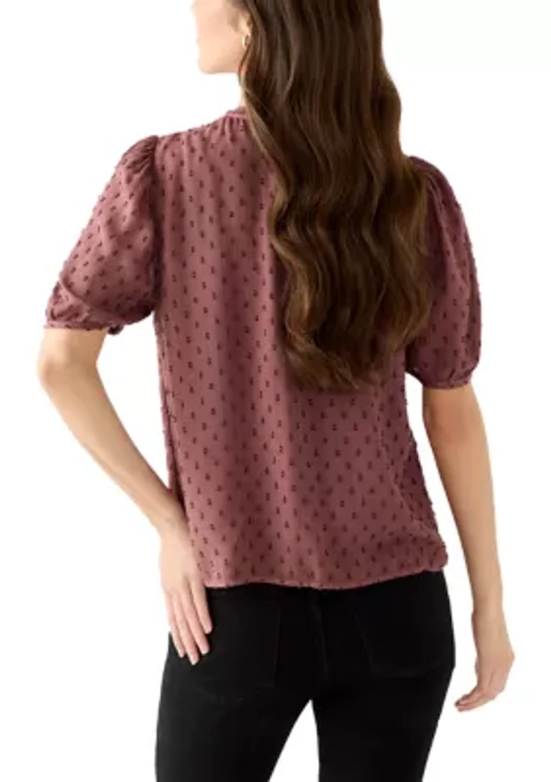 Women's Short Sleeve Clipdot Blouse